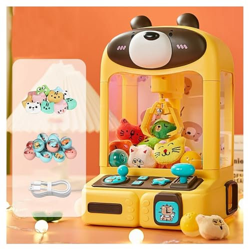 TYBEITAO Greifautomat mit Interaktive Lichter,Musik,30*Plüschtieren,10*Gashapons, Süssigkeiten Automat Geschenke für Erwachsene,Kinds,Bear