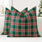 JOTOM 2er Set Weihnachten Schottisches Karo Kissenbezüge, Dekorative Plaid Tartan Wurf Kissenbezug Sofakissen Dekokissen Zierkissenbezug für Wohnzimmer Schlafzimmer Deko (50x50cm, Grün+Rot)