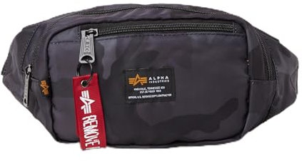 Alpha Industries, Unisex Crew Waist Bag Camo, Black Camo, One Size