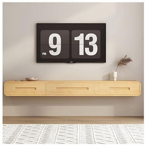 MWall - Mueble de TV con cajones y armario de almacenamiento naranja para sala de estar y dormitorio (140 cm)