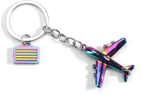Porte Clés Modèle D'avion, Porte Clés Coloré Avec étiquette De Sac D'avion Pour Cadeaux D'enseignant, Cadeaux D'amitié Et Cadeaux De Remise De Diplôme, Porte Clés Personnalisé