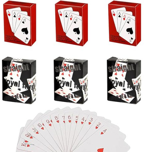 6 Decks Spielkarten, Mini Pokerkarten Kleine Spielkarten Mini Kartenspiel Doppelkopf Spielkarten Miniatur Pokerkarten Zauberkarten für Kinder Erwachsene Familien Party Kartenspiel Karten Reisespiel