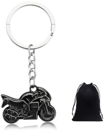 1 pièce Porte-clés moto, porte-clés moto noir pour hommes et femmes, cadeau d'anniversaire (avec sac de rangement).