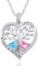 Birthday Gifts for Women Anniversary Wedding Jewellery for Her Aquamarine Tourmaline Necklace March October Birthstone Necklaces Tree of Life Pendant
