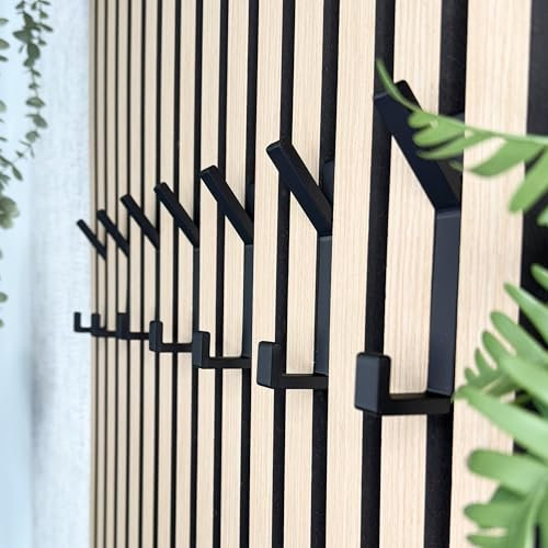 Generisch Garderobenhaken für Akustikpaneele ohne bohren [ECK] - Mit Click System (Spitzhaken, 3)