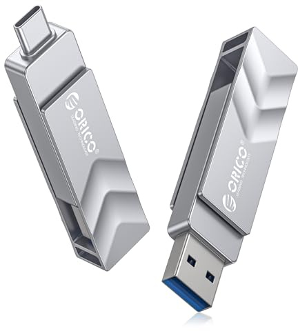 ORICO USB Stick 32GB USB 3.2 Gen 1 Typ A & USB-C Flash-Laufwerk mit Keyring 150MB/s Memory Stick OTG für Android Smartphones, iPhone 15/16/17, MacBook und iPad, Tablet, Plug & Play