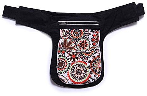 Kunst und Magie Bestickte Bauchtasche Sidebag Gürteltasche Festivaltasche, Weiß