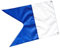 Taucherflagge Wassersport blau-weiße Signal Flagge 50 x 35 cm Fahne Alpha