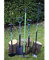 EasyShopping 5 Pieces Carbon Steel Heat Treated Gardening Tool Set 12 Tooth Rake Fork Hoe Spade Edging Iron Builder Equipment Tool Garden Assocceries Complete Heavy Duty Set