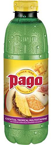 PAGO Multivitaminés Tropical/Boissons Multi-Fruits à Base de Jus Concentré/Purée de Fruits la Bouteille Pet de 75 cl