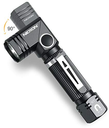 Flashlight, NICRON N7 600 Lumens Tactical Flashlight, 90 Degree Ip65 Waterproof Led Mini Flashlight 4 Modes- Best High Lumens Are For Camping, Outdoor, Hiking (Not including Batteries)Gift