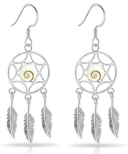 PLANETYS - 925 Sterling Silber Ohrringe Dreamcatcher Traumfänger Auge des Heilige Lucie - Santa Lucia - Oeil de Sainte Lucie - Shiva Eye
