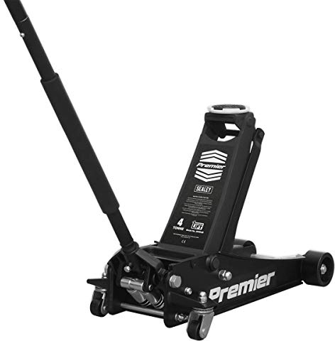 Sealey 4 Tonne Low Profile Trolley Jack, Car Jack, with Rocket Lift - Black - 4040AB