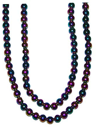 Janni-Shop-Ketten 2 Stück Hämatit 8 mm Regenbogen Kugelstrang ca. 46 Kugeln per Strang