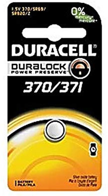 Duracell PGD D370/371BPK Medical Electronic Battery, Silver Oxide, 370/371 Size, 1.5V (Pack of 6)