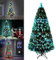 Aufun Weihnachtsbaum Künstlicher LED Glasfaser 150 cm Weihnachtsdeko Christbaum mit 160 Spitzen und 160 LEDs Lichterbaum aus Grün PVC und Metall Ständer, Bunt