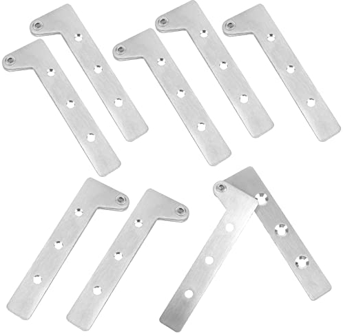TamBee 8 Stück 10,2 cm Scharniere versetzte Messerscharniere Einschubtür Edelstahl 360 Grad drehbare Scharniere Set für Türenschrank Schrank (20,3 cm, 10,2 cm)