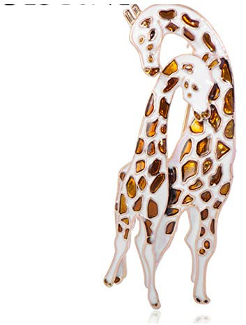 BAJIE Broche Mode Belle Tache Brune Girafe Famille Forme Broche émail Broches Broche pour Enfants écharpe Manteau col Sac Accessoires
