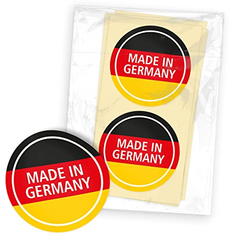 24 x itenga Aufkleber Sticker Etikett mit Text Made in Germany rund 4cm selbstklebend