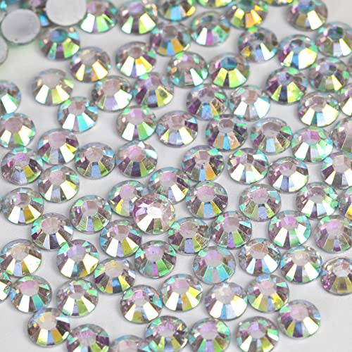 500pcs 5mm Flat Back Non-Stick Rhinestone Crystal Diamantes Nail Art & Craft Scrapbooking Embellishments 90 Available Colours (5mm, AB Clear #A13)