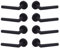 Designer Levers - Eros Lever on Rose Door Handle - Stainless Steel Bar Door Handle - Matt Black - 4 Pairs - Fixings Included - Interior Use