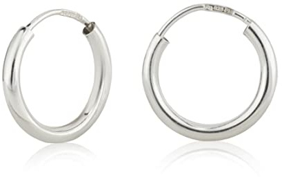 NKlaus Paar Creolen 20mm oder 13mm Sterling Silber 925 Ohrringe Rund 2,0mm Stärke Silberohrringe