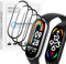 NEWZEROL 4 Piezas Protector de Pantalla Compatible para Xiaomi Mi Band 7/Xiaomi Mi Band 8 [Cubierta de Borde] 3D Fibra de Carbono Película de Borde sin Burbujas Alta Resolución Anti-rasguños Protector