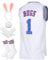 Herren Basketball Trikot Lola #10 Bugs #1 Space Movie Jersey 90S Hip Hop Kleidung Shirt für Party, #1 Weiß, Mittel