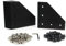 Yeebyee 4040 Eckhalterplatte L Form 5 Loch 90 Grad außen verbindende Platte mit M6 Schrauben und T-Muttern für 40x40mm Serie Aluminium Extrusion Profil (Schwarz-4040 L-Form)