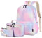 Imyth Backpack for Teen Girls School Gift Bookbag Lunch Box Pencil Bag 3 in 1 Set, Rainbow, L, School