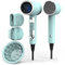 FUNTIN Haartrockner mit Diffusor - Ionen Haarfön Föhn (2200w 1 Diffusor 2 Stylingdüse) Model:F01 2024 New Version (Tiffunny Blue)