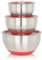 Mahlzeit Edelstahl Schüssel Set mit Deckel, 3 Stück | 1,6 L | 3 L | 4,6 L | Küchenschüssel, Salatschüssel mit Deckel, Edelstahlschüsseln stapelbar mit Deckel, Rührschüssel mit Deckel