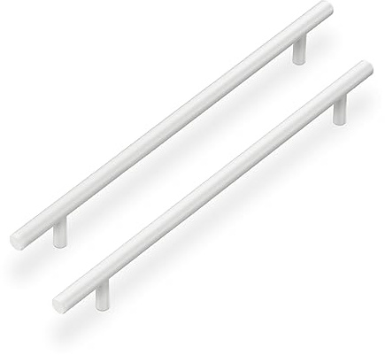 Lontan 20 Pack White Stainless Steel Cabinet Handles - 160mm Drawer & Door Handles for Kitchen, Bathroom & Wardrobe