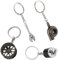 BNGXR Autoteile Schlüsselanhänger, 4 Stück Turbo Keychain Mini Getriebe Schaltgetriebe, Chrom Tuner Alu Felgen Deko Schraubenschlüssel Turbolader Schlüsselanhänger für Rucksäcke Autodekoration