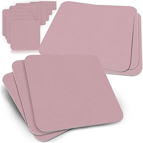 Funke & Brand Rosa Bierdeckel eckig - DIY Untersetzer eckig 50 Stück - naturbelassene rosafarbene Glasunterlage aus Holzschliffpappe - Coaster Getränkeuntersetzer pink Lachs - Quadratisch Barzubehör