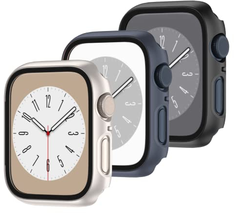 YJLink 3 Stück Schutzhülle für 42mm Apple Watch Series 3/2/1 Gehäuse, iWatch Hard PC Hülle Mit Glas Displayschutz,Schutzfolie Gesamtblasenfreie für iWatch S3 S2 S1 Zubehör 42mm