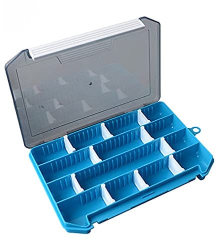 HUIOP Fishing Tackle Box Storage Trays with Removable Dividers, Fishing Lures Hooks Accessories Storage Organizer Box