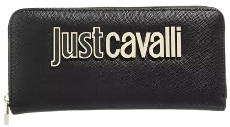 Just Cavalli Logo, Portemonnaie, Geldbeutel, Schwarz