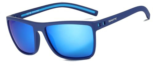 ZENOTTIC Gafas de sol polarizadas hombres luz TR90 marco UV400 protección cuadrado gafas de sol