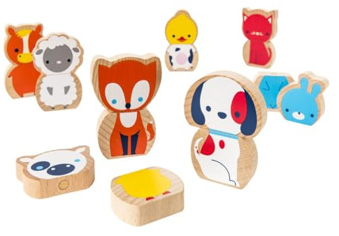 oxybul | 8 Animaux magnétiques en Bois | 12 Mois - 4 Ans