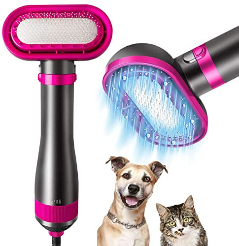 Cepillo Secador De Pelo Para Mascotas, Cepillo Secador De Pelo 2 En 1 Para Perros Con 3 Ajustes De Temperatura Ajustables, Cepillo De Pelo De Aseo Doméstico De Bajo Ruido Para Perros Y Gatos Pequeños