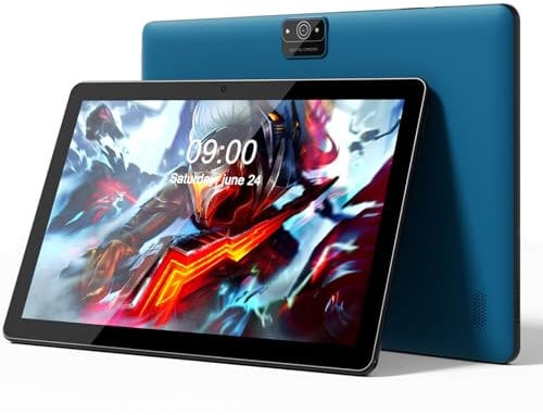 VASOUN Tablet de 10 pulgadas, Android 13, 64 GB de ROM, procesador Quad Core 1.6 GHz, 512 GB ampliable, WiFi dual, pantalla IPS 1280 x 800HD, batería de 6000 mAh, cámara dual