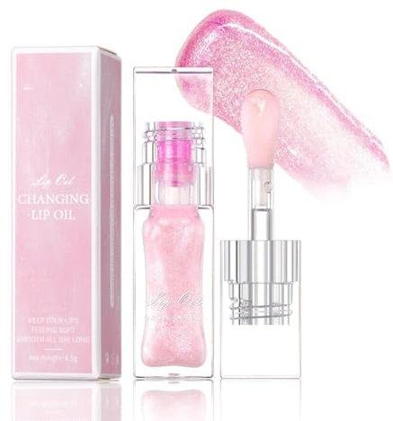 Magisches, farbveränderndes, feuchtigkeitsspendendes Lippenglanzöl, aufpolsternder, schimmernder, flüssiger Lippenstift, feuchtigkeitsspendender Gelee-Lipgloss-Lippenbalsam, glitzerndes Lippentönungs-