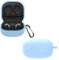 carinacoco Silicone Case for Samsung Galaxy Buds FE/Buds 2 Pro/Buds 2/Buds Live/Buds Pro with Carabiner, Soft and Flexible, Ultra-Thin Shockproof Cover Slim-Fit Anti-Fall Earphone Case, Azure