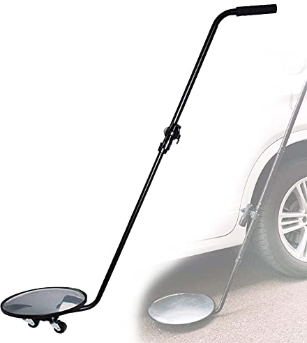 12 Zoll Durchmesser Unterboden-Inspektionsspiegel mit LED-Licht, einstellbare Länge 120-140 cm, minimale Erkennungshöhe 10 cm
