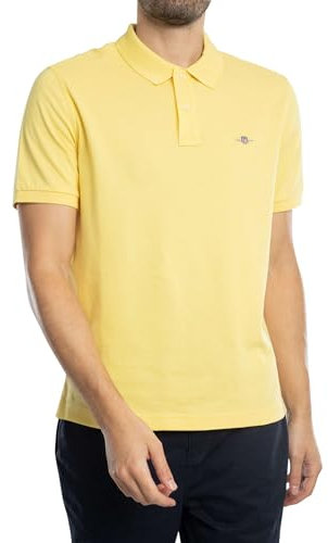 GANT Herren REG Shield SS Pique Polo Polohemd, Banana Yellow, XXL