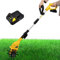 Naturalpowev Gartenfräse, elektrische Gartenfräse mit 250 U/min und Einstellbarer Länge von 97–127 cm, Mini-Fräse für Gartenarbeit/Bodenbearbeitung, inklusive Akku (gelb)