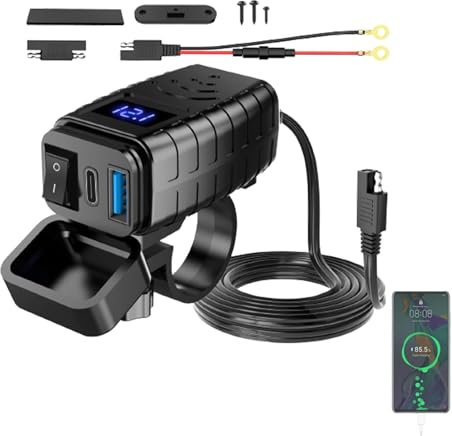 USB Charger for Motorcycle - PD & Quick Charger 3.0 QC3.0 Fast Charging chargers | IP65 Waterproof Dustproof Motorbike Charger | Motorcycle Phone Charger PD 3.0 Charger Socket For Phone, Tablet, Camer