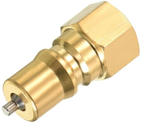 YOKIVE Acoplamientos Rápidos Hidráulicos Macho, Tubos de Latón | Adaptador de Enchufe Ideal para Construcciones Agrícolas (Tono Dorado, Enchufe 1/8Pt)