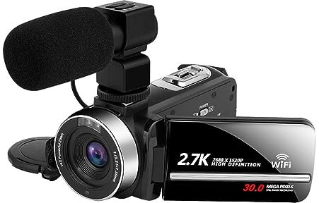 MZZYG Video Camera Night Vision Outdoor Camcorder 2.7K WIFI Digital Video Camera For Blogger Infrared Portable Webcam Photo Vlog Recorder(128G SD Card,Set 3)